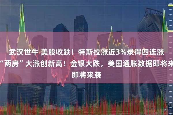 武汉世牛 美股收跌！特斯拉涨近3%录得四连涨，“两房”大涨创新高！金银大跌，美国通胀数据即将来袭