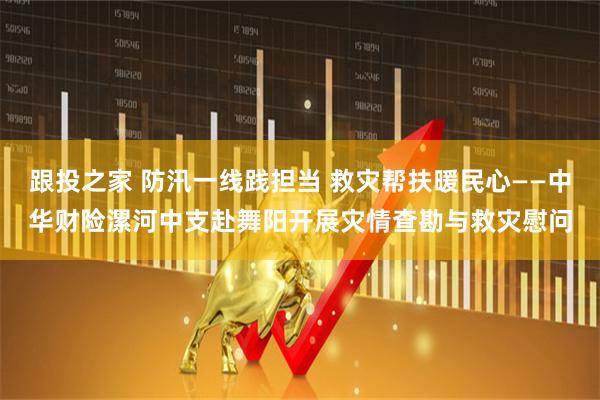 跟投之家 防汛一线践担当 救灾帮扶暖民心——中华财险漯河中支赴舞阳开展灾情查勘与救灾慰问